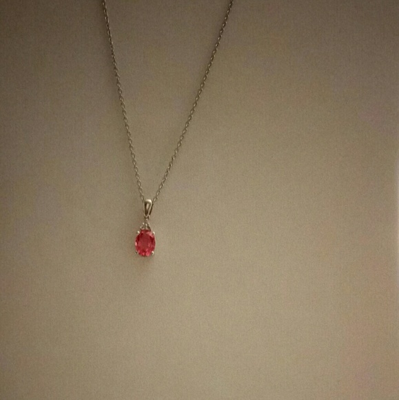 Papaya Quartz Platn/Silver Pendan 1.86cts - Picture 4 of 4